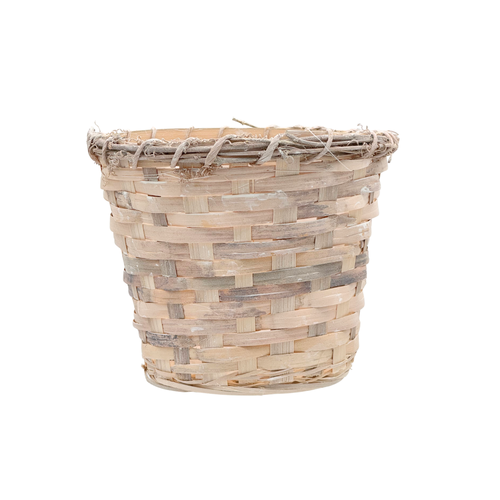 7.5in Wide Mixed Pot Cover Basket - Whitewash