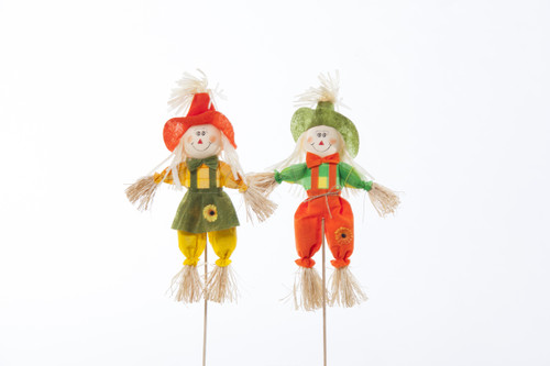 19in Tall Fall Scarecrows Picks (Bag of 6) - Assorted
