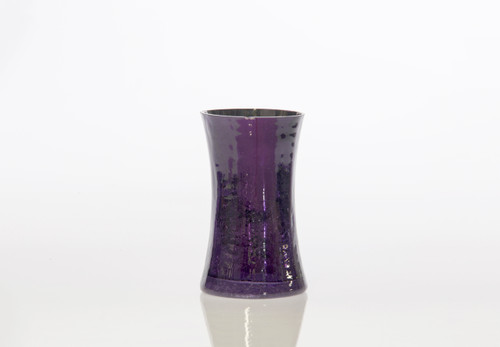 8in Tall Crackle Gathering Glass Vase - Aubergine