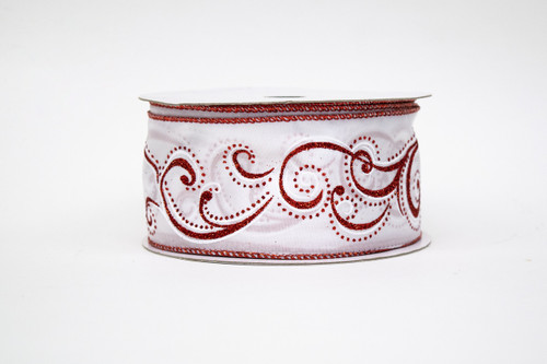 #40 Arctic Swirl Xmas Ribbon - Wired Edge (20yd)