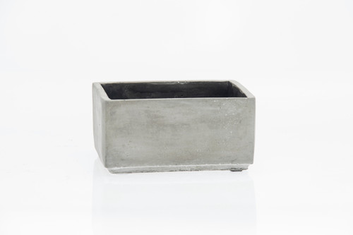 6in Long Newcastle Low Square Cement Planter