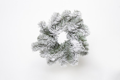 3in Snowed Douglas Flocked Fir Candle Ring