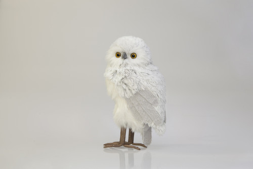 13.5in Tall Silver Snow Owl Figurine
