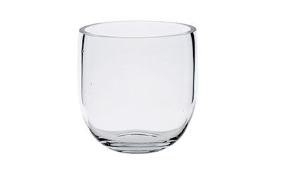 9.5in Wide Fat Bowl Clear Glass Vase