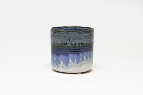 4.5in Wide Azora Ocean Ceramic Pot - Blue