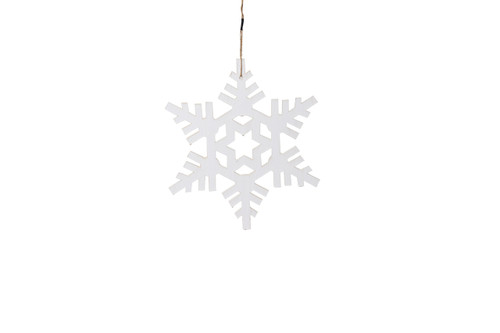 7.5in Wood Snowflake Ornament with Jute Hanger