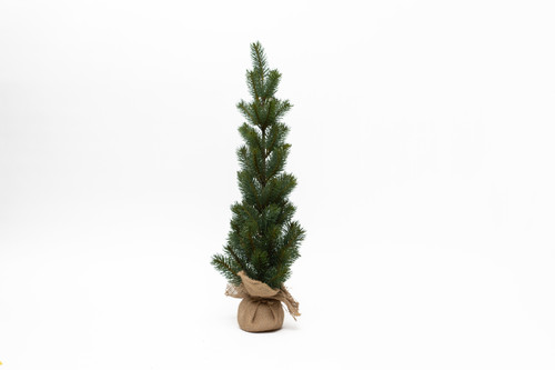 25in Slim PE Pine Tree with Burlap Base