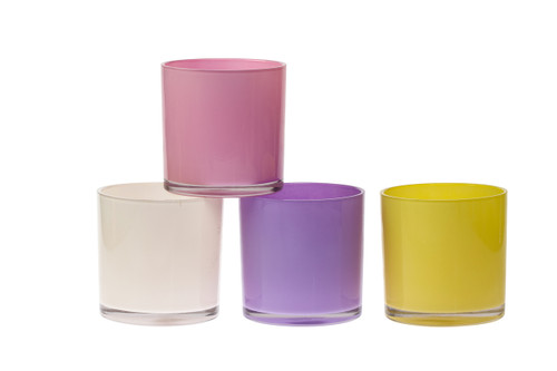 6in Cylinder Glass Vases - Creamsicle (Assorted)