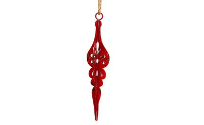 14in Cutout Drop Ornament with Hanger - Distressed Red