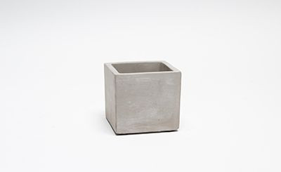 3in Newcastle Cube Cement Pot - Grey Wash
