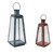 21in Tall Distressed Metal Shore Lanterns - Red & Blue (Set of 2)