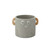 5.5in Wide Face Cement Pot with Wood Ears