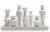 11.75in Long Chic Ceramic Bud Vase Set - White
