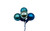 35mm Glass Stem Ornament - Matte Shiny Blue (Set of 72)