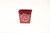 6.5in "Merry Christmas" Wreath Square Tin Pot Cover - Red