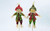 16in Tall Assorted Fall Scarecrows on Poles - Burgundy & Green