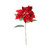33in Velvet Poinsettia Stem with Glitter Edge - Red