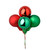 35mm Mixed Glass Cluster Balls on Stem (Box of 72) - Red & Green
