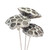 Glitter Lotus Pod on 20in Stem - Silver