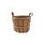 10in Wide Woodchip Basket with Leather Handles - Natural