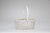 13.5in Long Peanut Bamboo Basket with Drop Handle - White Washed