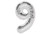 34in Silver Foil Number Balloon - 9