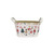 XCONT 10.62L 6W 6H NUTCRACK OVAL DEEP PLANTER POT W PVC LINER RED WHITE GREEN GOLD