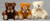9in Tall Aldo Bears with Striped Feet and Bow Ties Plush (Assorted)