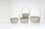 8-11in Long Woodchip Baskets with Handle - Whitewash (Set of 4)