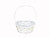 8in Wide Bamboo Basket with Handle - White