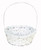 8in Wide Bamboo Basket with Handle - White