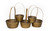 6.5-10.5in Long Woodchip Baskets - Dark Stain (Set of 5)