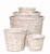 10in Wide Fern/Bamboo Pot Cover Basket - Whitewash