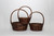 15in Long Willow Round Baskets - Dark Stain (Set of 3)