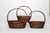 17in Long Willow Oval Baskets - Dark Stain (Set of 3)