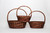 17in Long Willow Oval Baskets - Dark Stain (Set of 3)