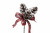 8in Long Faux Pine Cone Pick x3 with Red Glitter Bow - Natural (12pk)