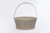 12in Wide Woodchip Basket with Moveable Handle - Whitewash