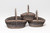 17in Long Half Willow Oval Baskets - Greywash (Set of 3)