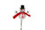 8in Glitter Snowman Pick (Bag of 12) - White Black Red