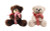 6in Tall Bear Plush with Candy Cane - Vase Hugging (Assorted)