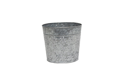 7.5in Wide Snow Storm Galvanized Tin Pot Cover