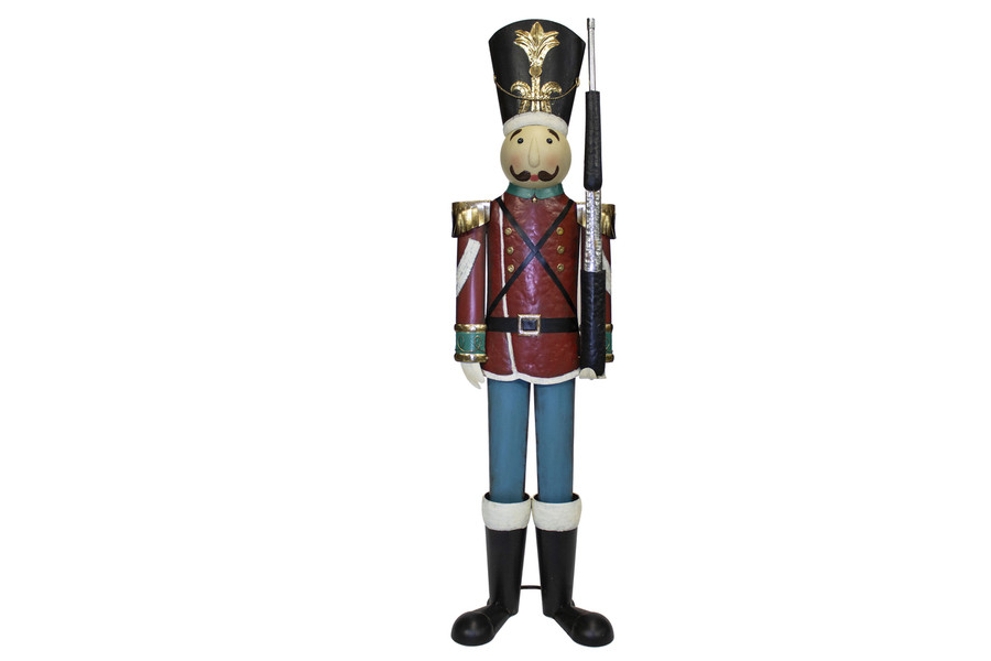 50in Tall Fritz Metal Standing Nutcracker Soldier