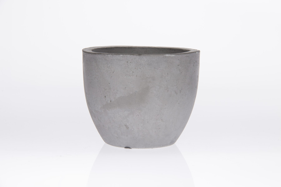 8in Wide Newport Cement Pot - Grey