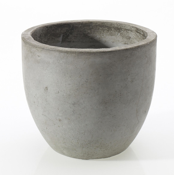 6.5in Wide Newport Cement Pot - Grey