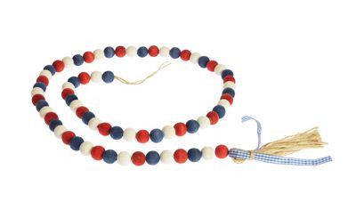 60in Patriotic Wood Bead Garland - Red, White & Blue