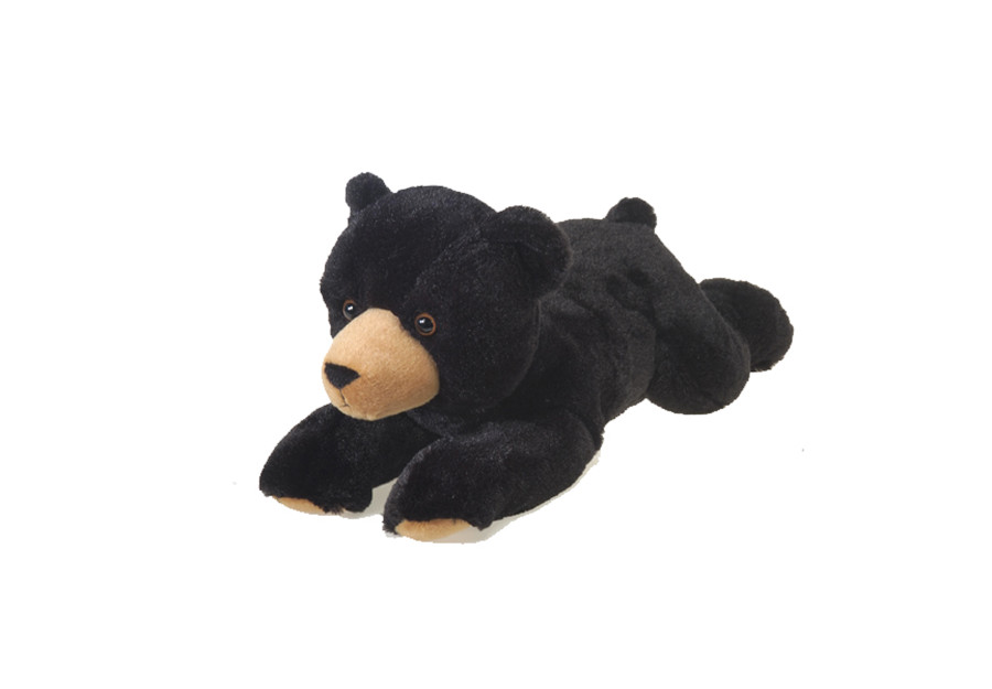 12in Tall Laydown Bear Plush  Black