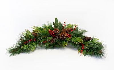 32in Holiday Crescent Swag x42 - Red Mix