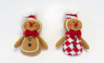 5in Gingerbread Chef Ornament with Hanger (Assorted Red White)