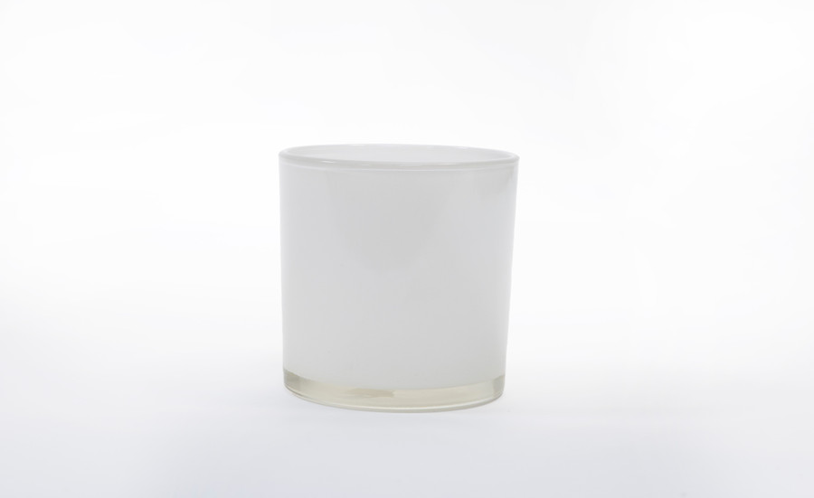 4in Cylinder Glass Vase - White